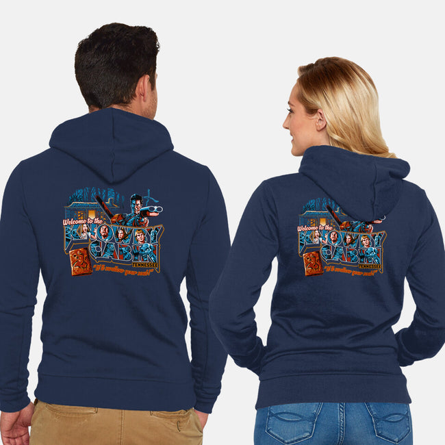 Welcome to the Knowby Cabin-unisex zip-up sweatshirt-goodidearyan