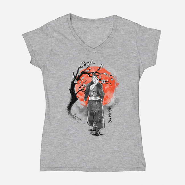 Todo At Sakura Tree-womens v-neck tee-IKILO