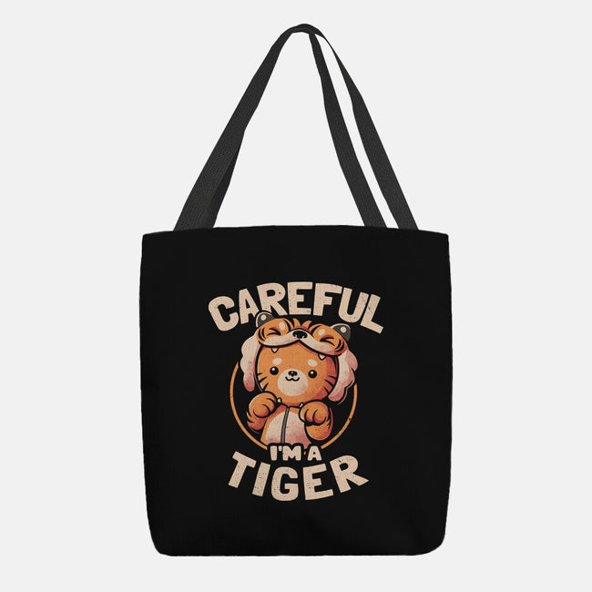 Careful I'm A Tiger-none basic tote bag-eduely