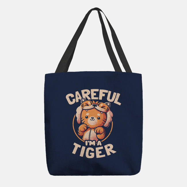 Careful I'm A Tiger-none basic tote bag-eduely