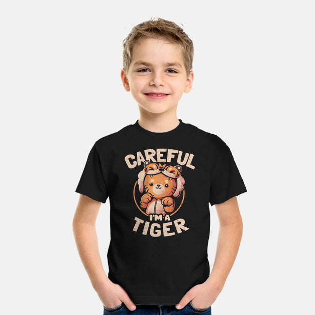 Careful I'm A Tiger-youth basic tee-eduely