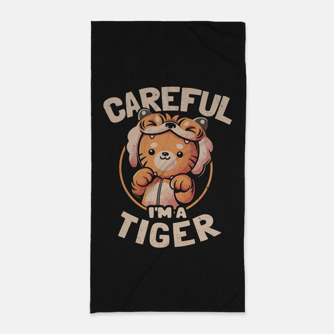 Careful I'm A Tiger-none beach towel-eduely
