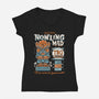 Wolfie's Howling Mad Tiki Lounge-womens v-neck tee-Nemons
