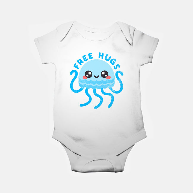Jellyfish Free Hugs-baby basic onesie-NemiMakeit