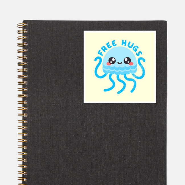 Jellyfish Free Hugs-none glossy sticker-NemiMakeit