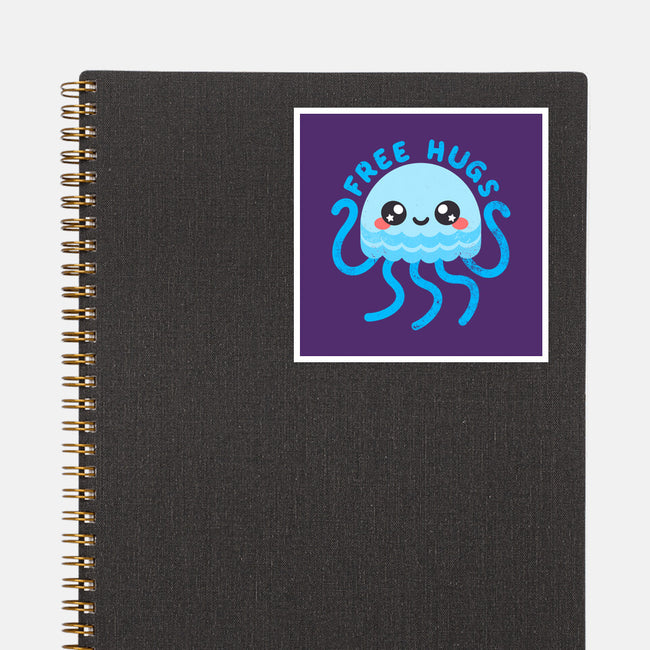 Jellyfish Free Hugs-none glossy sticker-NemiMakeit