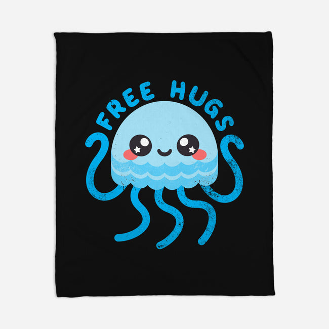 Jellyfish Free Hugs-none fleece blanket-NemiMakeit