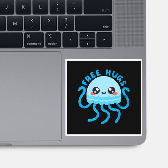 Jellyfish Free Hugs-none glossy sticker-NemiMakeit