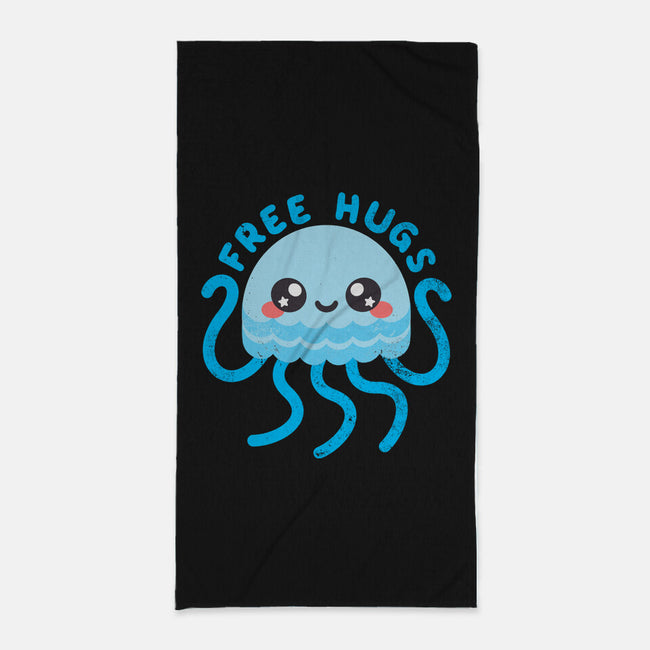 Jellyfish Free Hugs-none beach towel-NemiMakeit