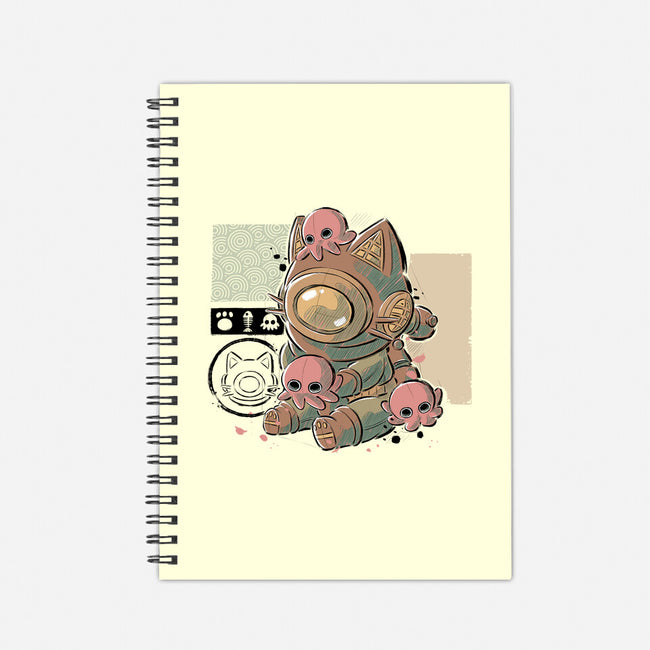 Old Diver Cat-none dot grid notebook-xMorfina