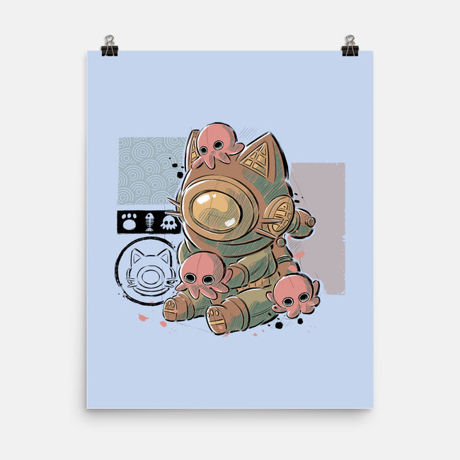 Old Diver Cat-none matte poster-xMorfina