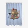 Old Diver Cat-none polyester shower curtain-xMorfina