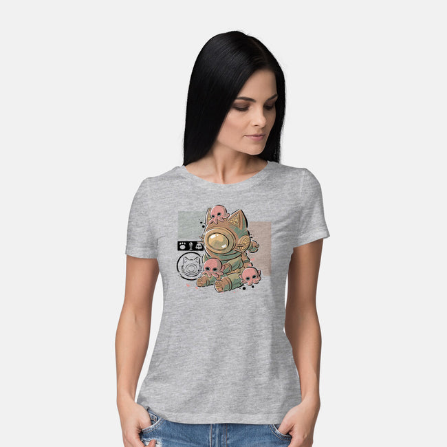 Old Diver Cat-womens basic tee-xMorfina