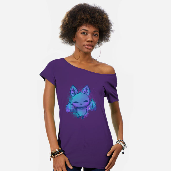 Galactic Cuteness-womens off shoulder tee-ricolaa