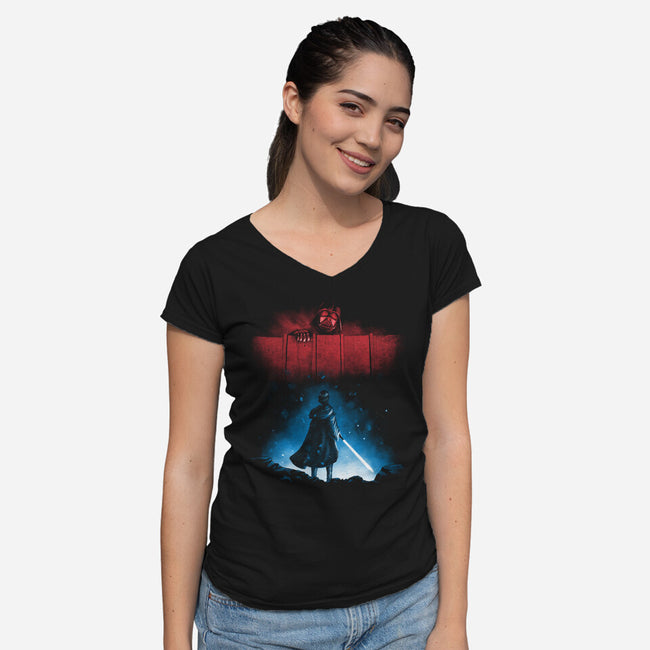 Dark Titan-womens v-neck tee-teesgeex