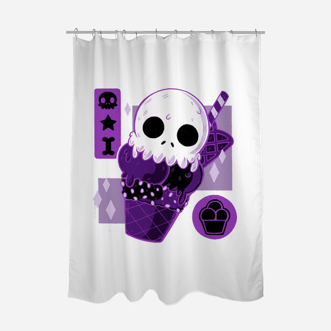 Skull Cream-none polyester shower curtain-xMorfina