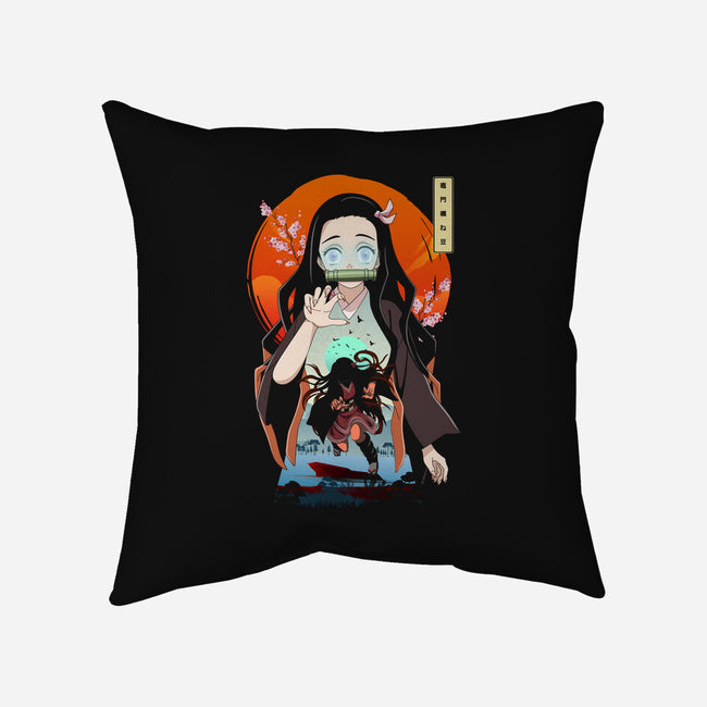 Nezuko Kamado-none removable cover w insert throw pillow-rondes
