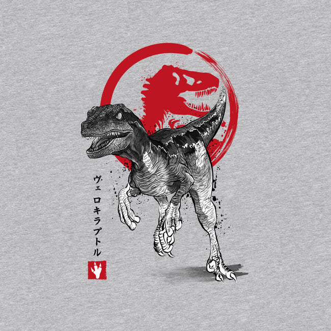 Velociraptor Sumi-E-womens v-neck tee-DrMonekers