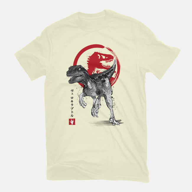 Velociraptor Sumi-E-mens basic tee-DrMonekers