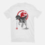 Velociraptor Sumi-E-youth basic tee-DrMonekers