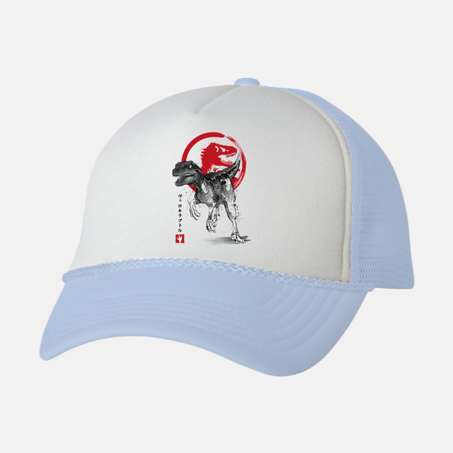 Velociraptor Sumi-E-unisex trucker hat-DrMonekers