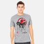 Velociraptor Sumi-E-mens heavyweight tee-DrMonekers