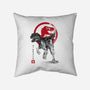 Velociraptor Sumi-E-none removable cover w insert throw pillow-DrMonekers