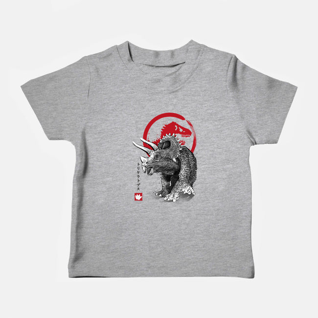 Triceratops Sumi-E-baby basic tee-DrMonekers