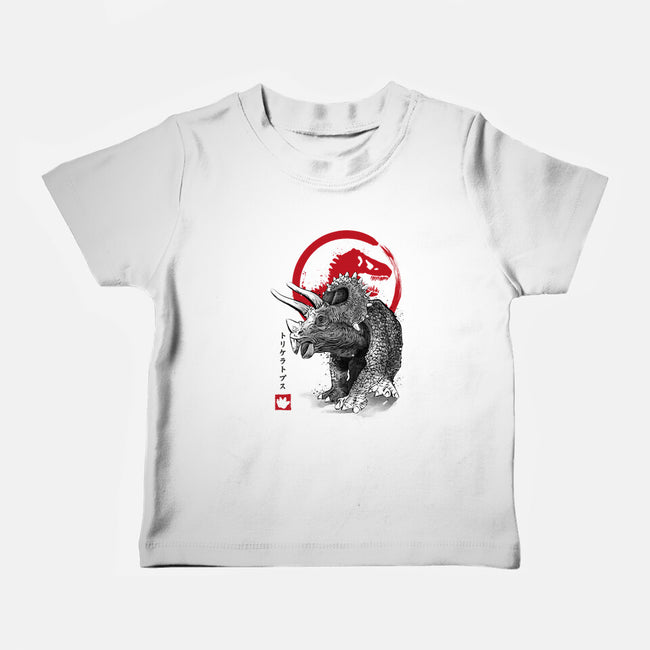 Triceratops Sumi-E-baby basic tee-DrMonekers