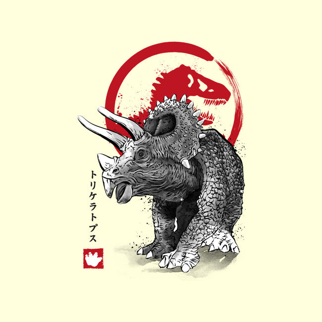 Triceratops Sumi-E-none glossy sticker-DrMonekers