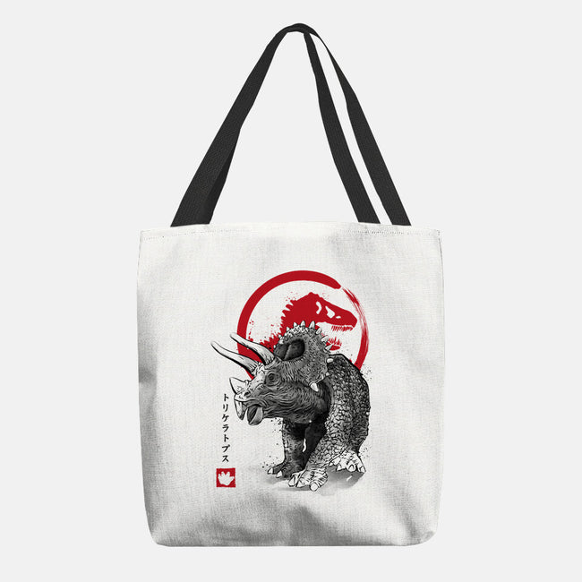 Triceratops Sumi-E-none basic tote bag-DrMonekers