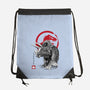 Triceratops Sumi-E-none drawstring bag-DrMonekers