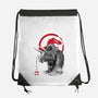 Triceratops Sumi-E-none drawstring bag-DrMonekers