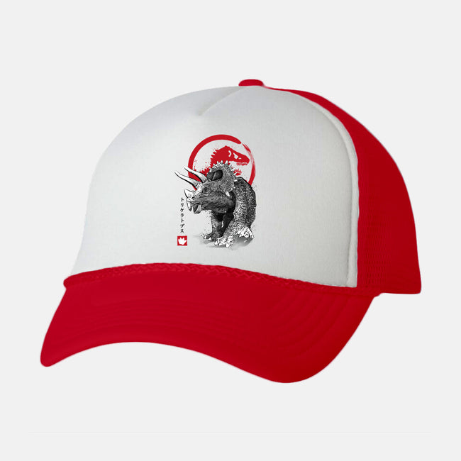 Triceratops Sumi-E-unisex trucker hat-DrMonekers