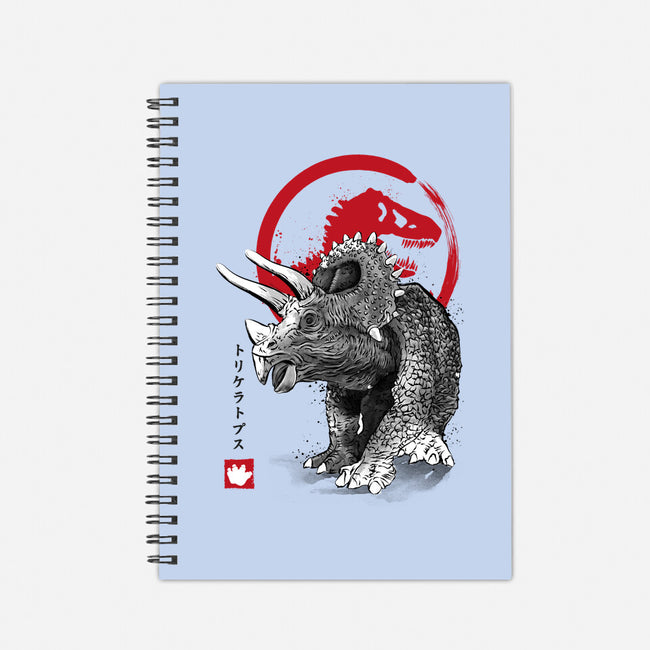 Triceratops Sumi-E-none dot grid notebook-DrMonekers