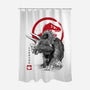 Triceratops Sumi-E-none polyester shower curtain-DrMonekers