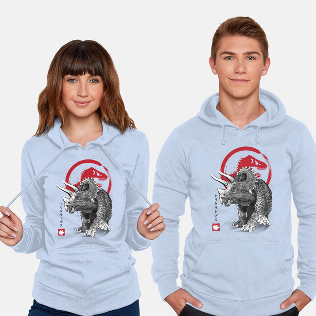 Triceratops Sumi-E-unisex pullover sweatshirt-DrMonekers