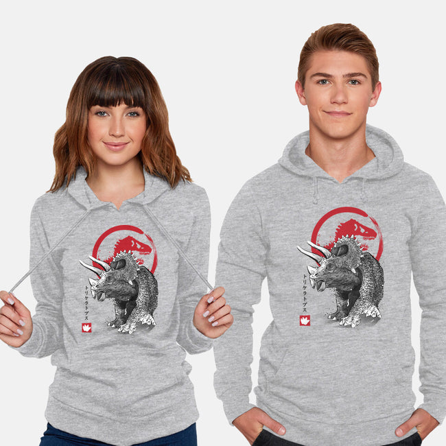 Triceratops Sumi-E-unisex pullover sweatshirt-DrMonekers