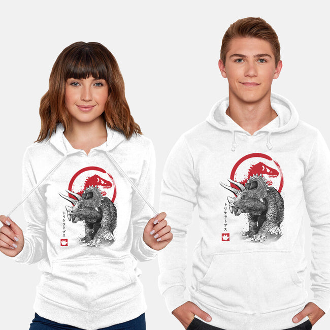 Triceratops Sumi-E-unisex pullover sweatshirt-DrMonekers