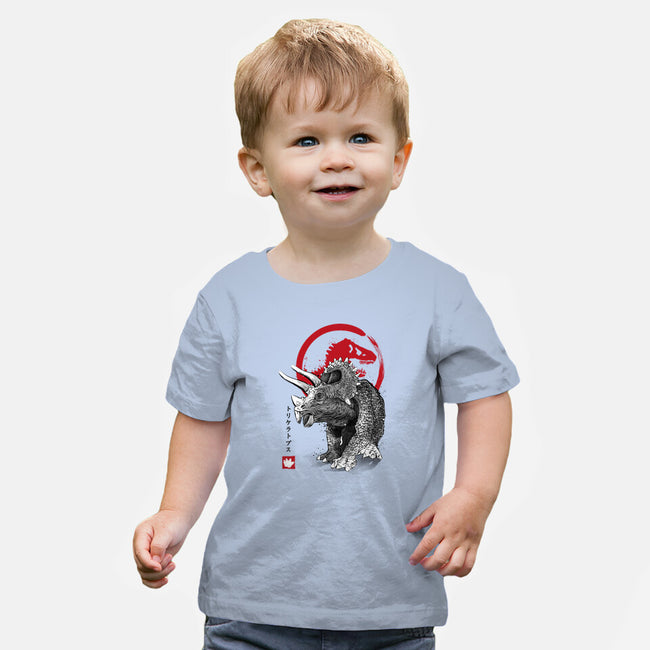 Triceratops Sumi-E-baby basic tee-DrMonekers