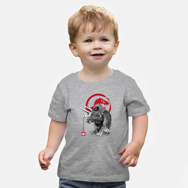 Triceratops Sumi-E-baby basic tee-DrMonekers