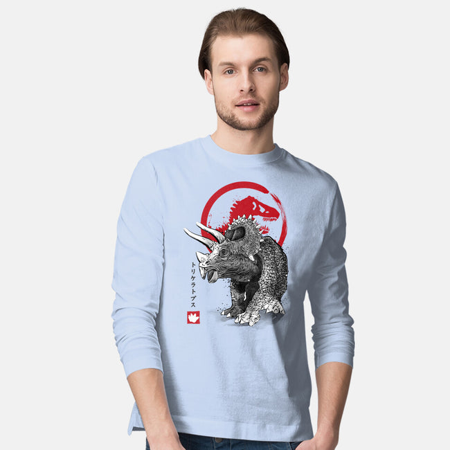 Triceratops Sumi-E-mens long sleeved tee-DrMonekers