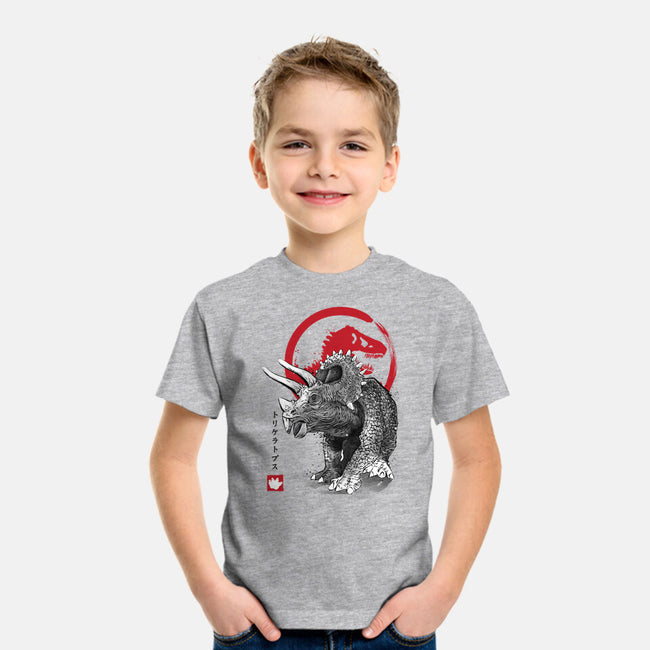 Triceratops Sumi-E-youth basic tee-DrMonekers