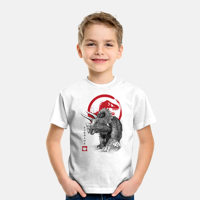 Triceratops Sumi-E-youth basic tee-DrMonekers