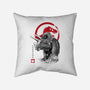 Triceratops Sumi-E-none removable cover w insert throw pillow-DrMonekers