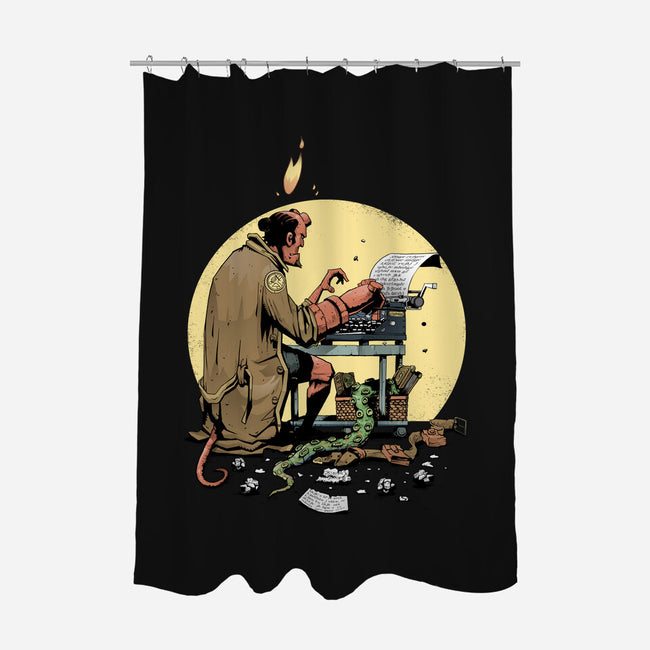 Hellboy's Report-none polyester shower curtain-MoisEscudero