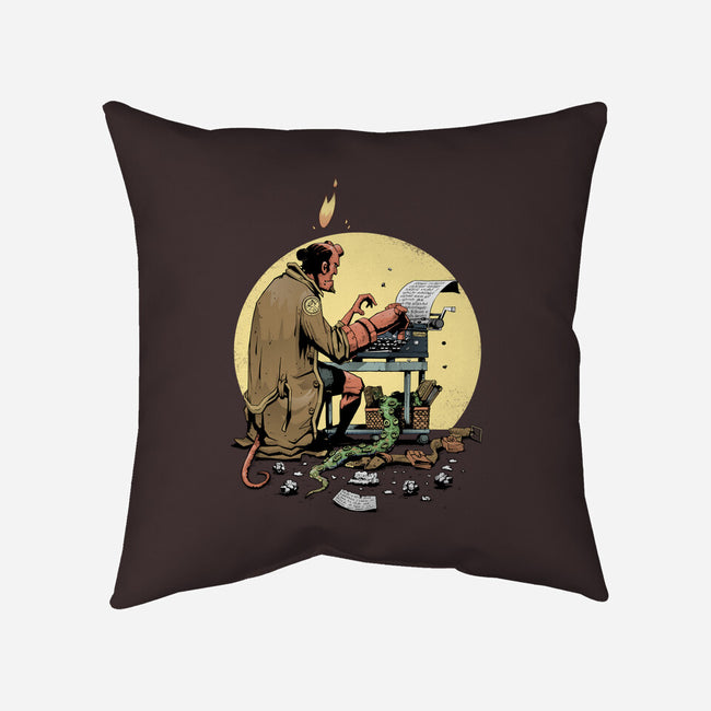 Hellboy's Report-none removable cover w insert throw pillow-MoisEscudero