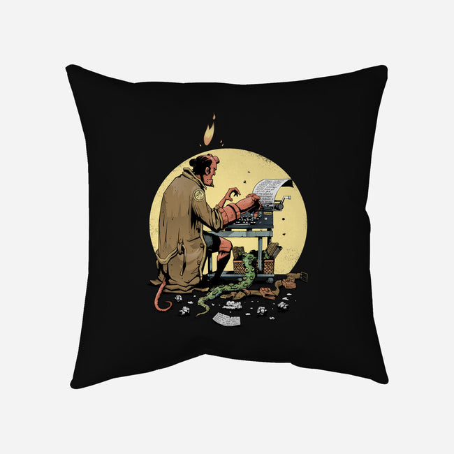 Hellboy's Report-none removable cover throw pillow-MoisEscudero