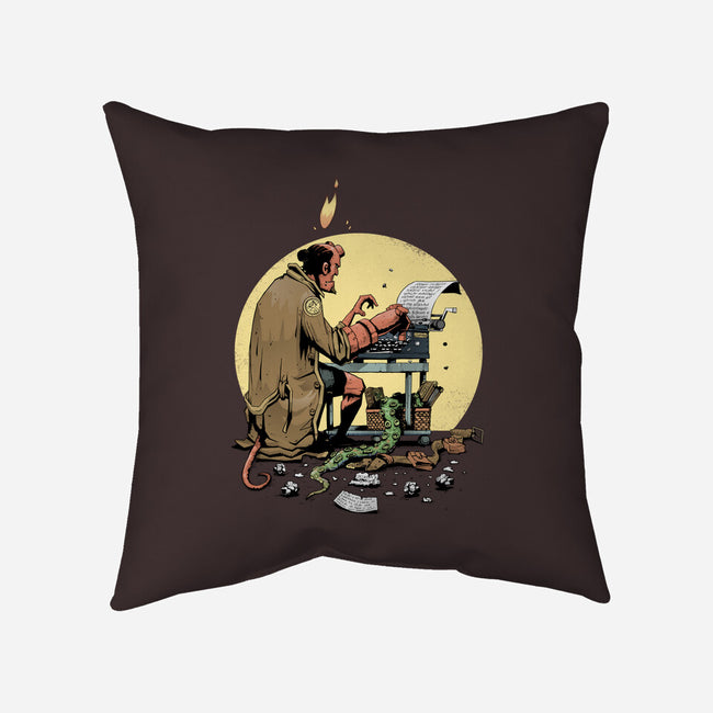 Hellboy's Report-none removable cover throw pillow-MoisEscudero