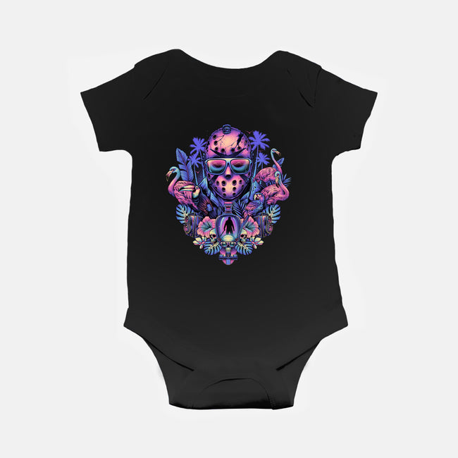 Tropical Camper-baby basic onesie-glitchygorilla